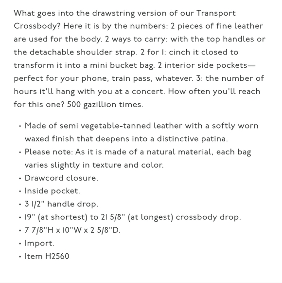 Madewell Small Drawstring Transport Leather Crossbody - Antique Rose ๐น - Picture 5 of 16